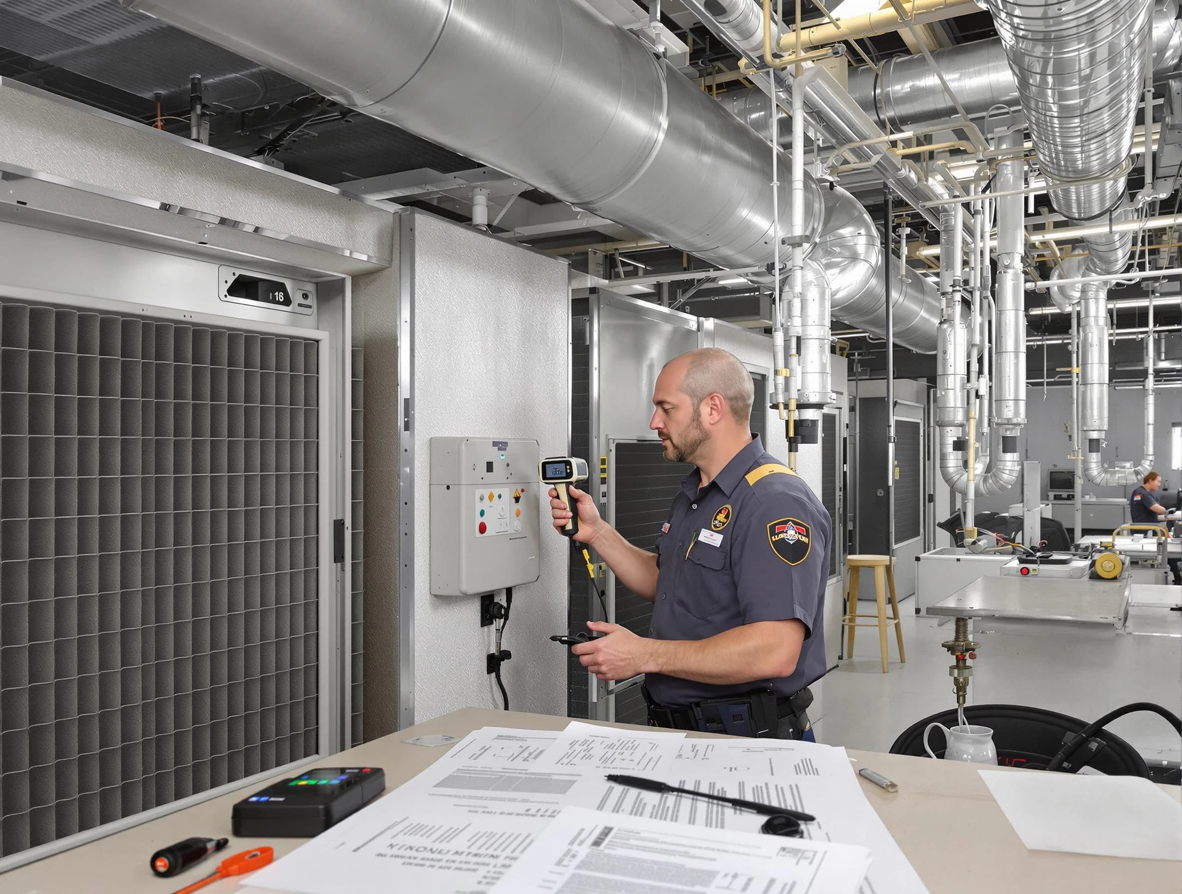 Professional filter system inspection by Hampton Air Duct Cleaning in Hampton