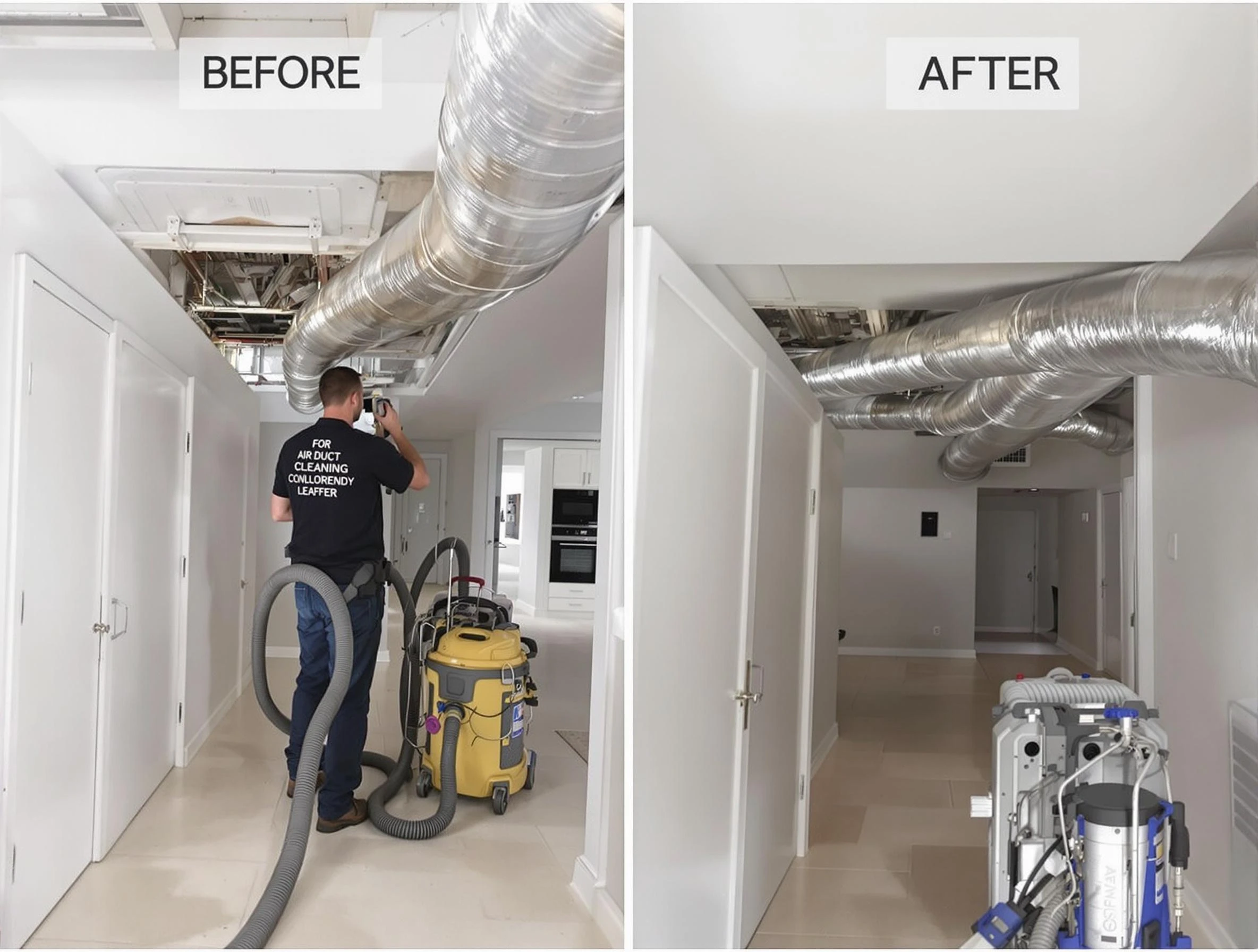 Hampton Air Duct Cleaning professional performing thorough air duct cleaning in Hampton