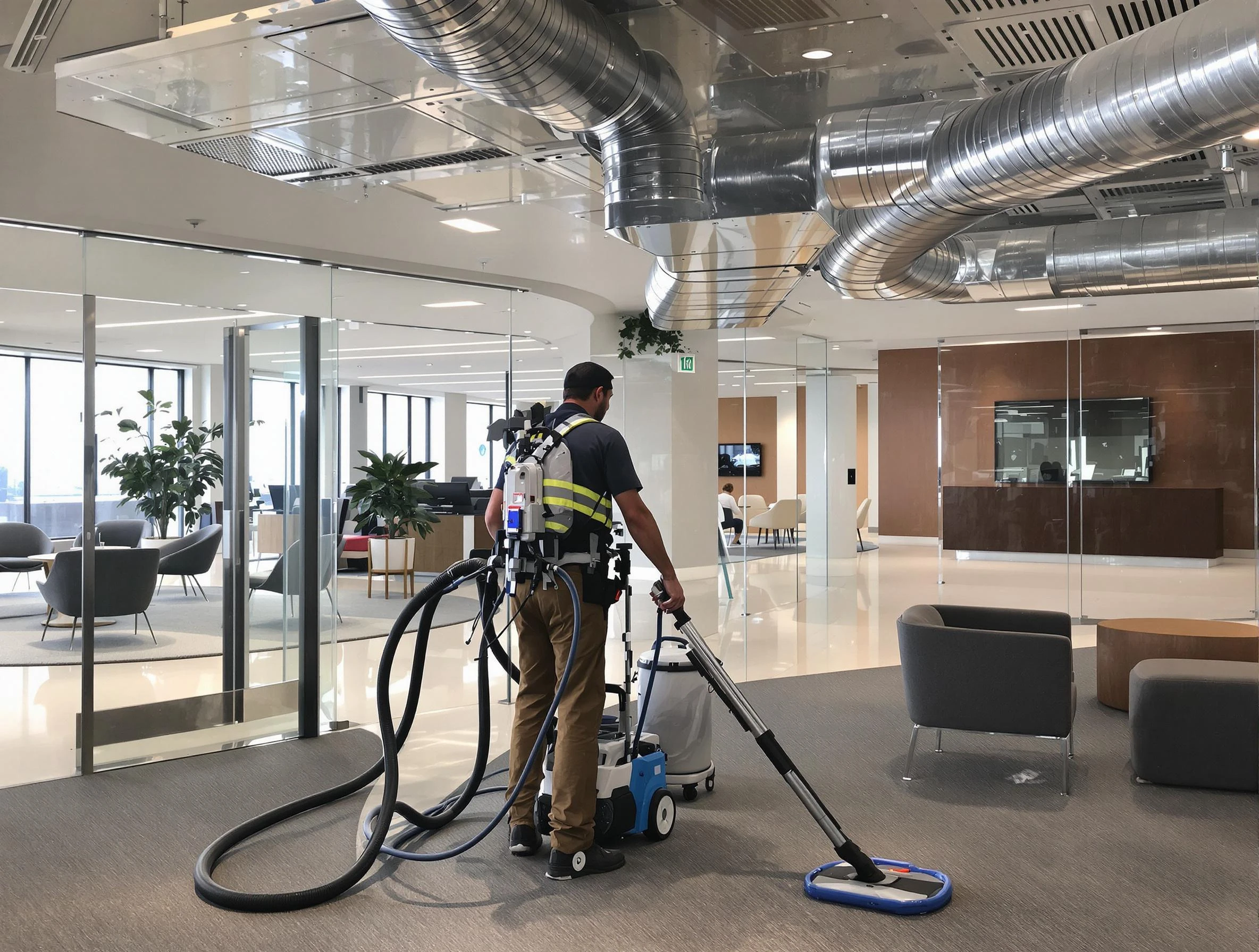 Commercial duct cleaning service by Hampton Air Duct Cleaning in Hampton