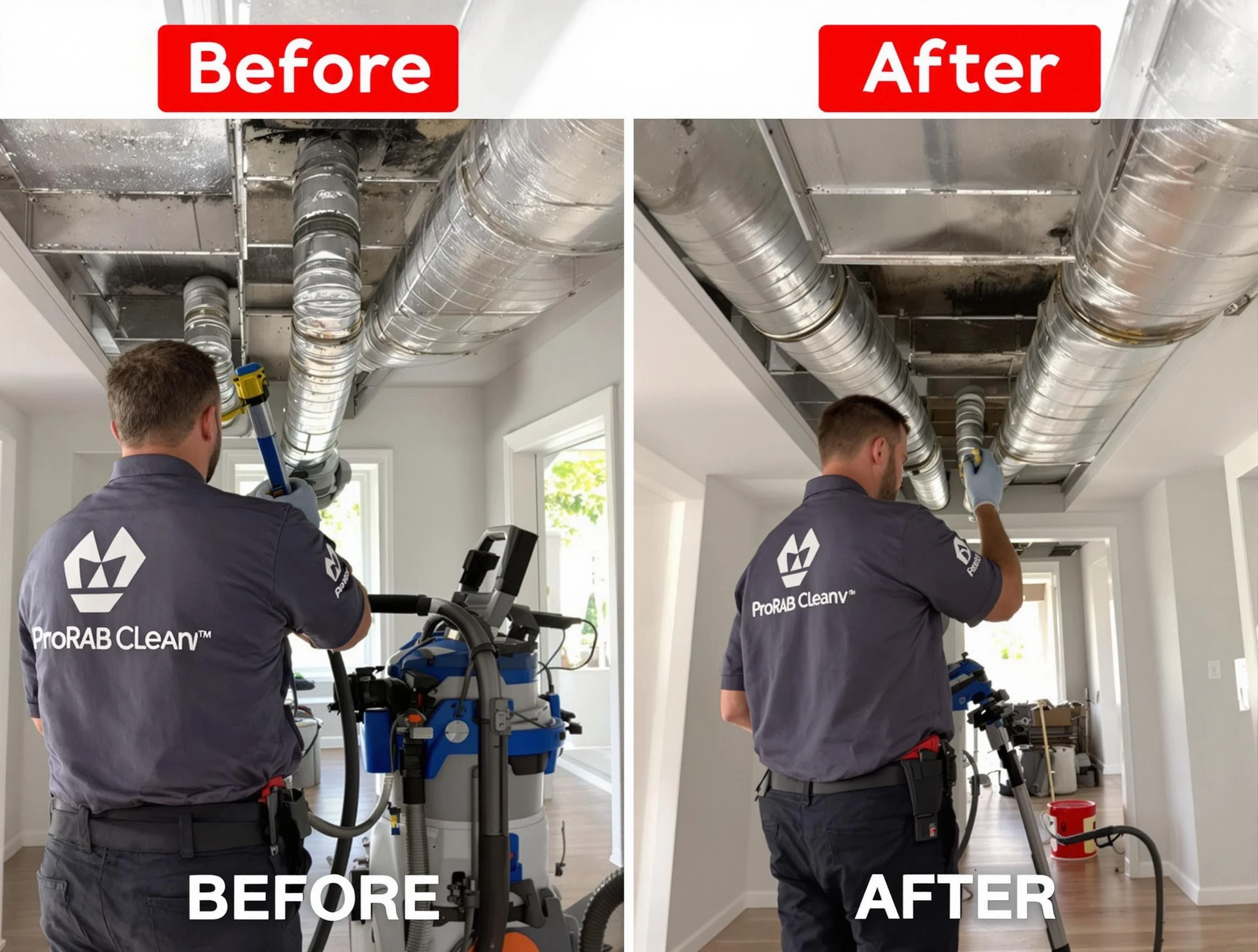 Hampton Air Duct Cleaning expert performing thorough residential duct cleaning in a Hampton home